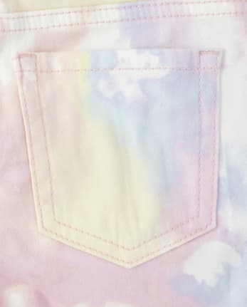 Shorts de denim con efecto tie-dye para niñas