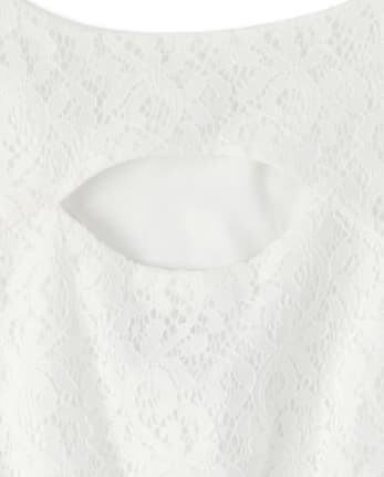 Vestido asimétrico con encaje para niñas