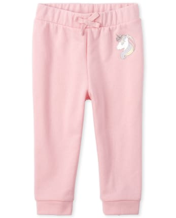Baby And Toddler Girls Glitter French Terry Jogger Pants