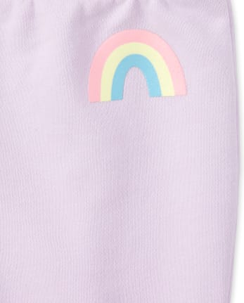 Pantalones jogger de rizo francés con purpurina para bebés y niñas pequeñas