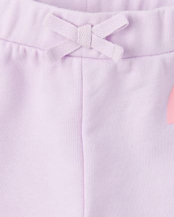Pantalones jogger de rizo francés con purpurina para bebés y niñas pequeñas