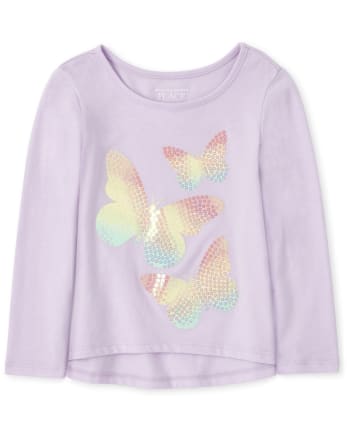 Top asimétrico con adornos para bebés y niñas pequeñas