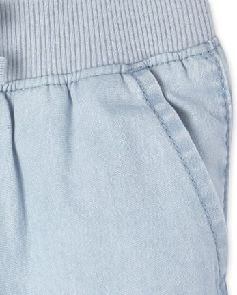Pantalones de playa de mezclilla para bebés y niñas pequeñas