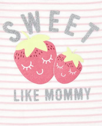 Top de rayas con frutas y purpurina para bebés y niñas pequeñas