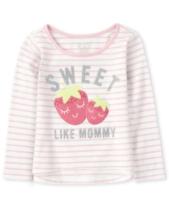 Top de rayas con frutas y purpurina para bebés y niñas pequeñas