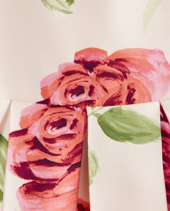 Toddler Girls Rose Matching Pleated Dress
