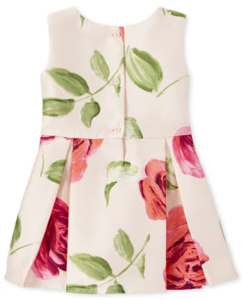 Toddler Girls Rose Matching Pleated Dress