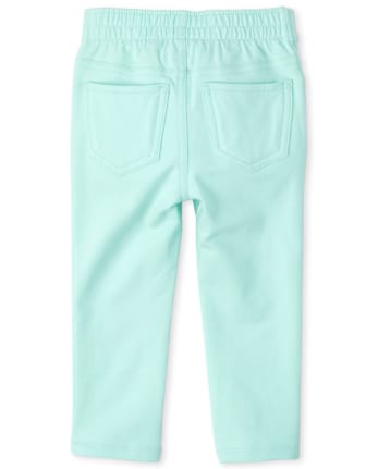 Jeggings sin cierres de rizo francés para bebés y niñas pequeñas