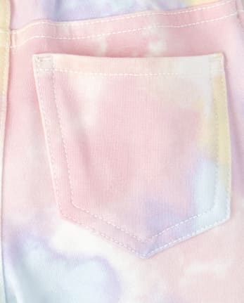 Jeggings sin cierres de rizo francés teñido anudado para bebés y niñas pequeñas