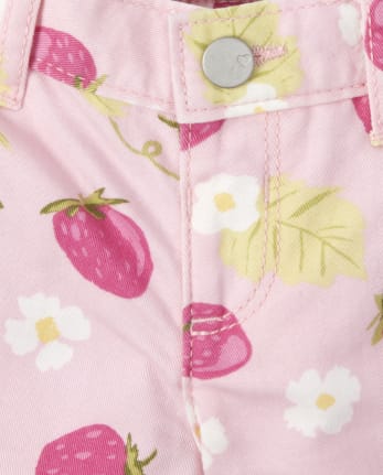Baby And Toddler Girls Strawberry Floral Shorts