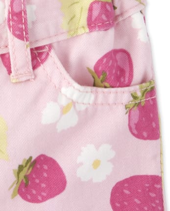 Baby And Toddler Girls Strawberry Floral Shorts