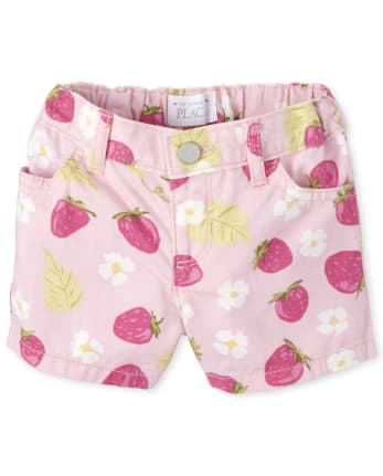 Baby And Toddler Girls Strawberry Floral Shorts
