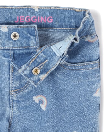 Baby And Toddler Girls Rainbow Denim Jeggings
