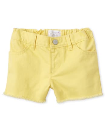 Short en jean à ourlet effiloché pour bébés et petites filles