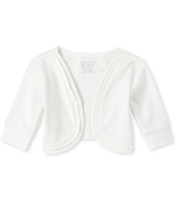 Baby And Toddler Girls Easter Long Sleeve Matching Ruffle Shrug WHITE The Children s Place