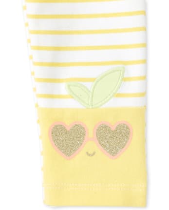 Baby And Toddler Girls Glitter Striped Lemon Leggings