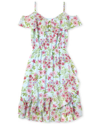 Womens Mommy And Me Floral Matching Cold Shoulder Dress