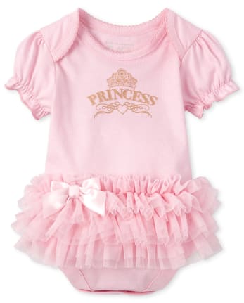 Baby Girls Glitter Princess Tutu Bodysuit