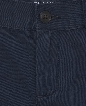 Boys Stretch Woven Chino Shorts | The Children's Place - NEW NAVY