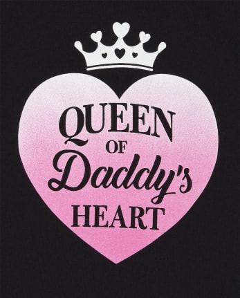 Baby And Toddler Girls Glitter Daddy's Heart Graphic Tee