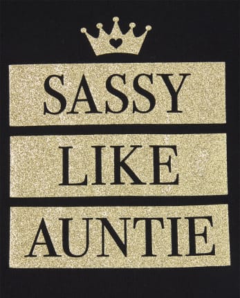 Baby And Toddler Girls Glitter Sassy Like Auntie Graphic Tee