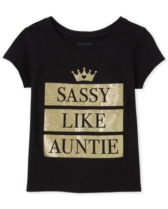 Baby And Toddler Girls Glitter Sassy Like Auntie Graphic Tee