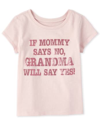 Baby And Toddler Girls Glitter Mommy And Grandma Matching Graphic Tee