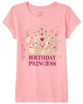 Girls Mommy And Me Glitter Birthday Princess Matching Graphic Tee