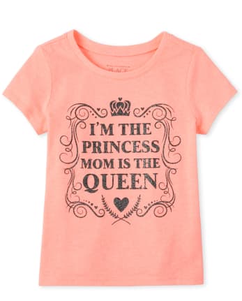 Baby And Toddler Girls Glitter Princess Graphic Tee