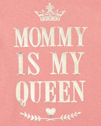 Baby And Toddler Girls Foil Queen Matching Graphic Tee