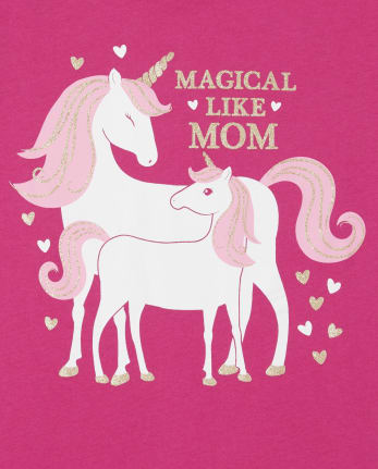 Girls Mom Unicorn Graphic Tee