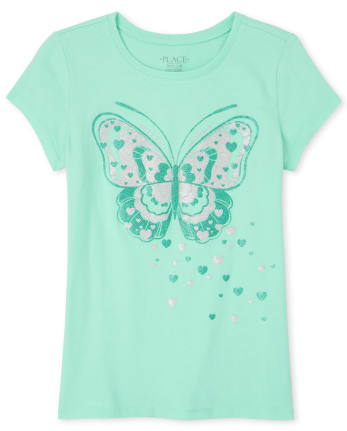 Girls Butterfly Matching Graphic Tee