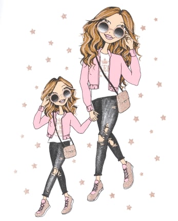 Girls Glitter Mini Me Graphic Tee
