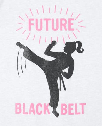 Girls Glitter Karate Graphic Tee
