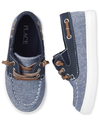 Toddler Boys Easter Chambray Matching Boat Shoes | The Children's Place -  NAVY