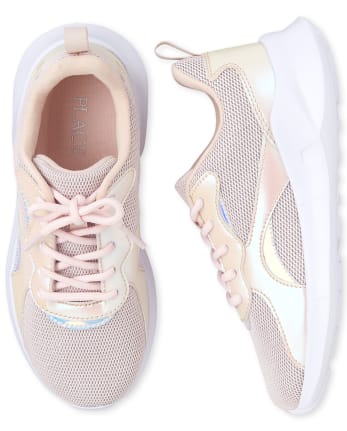 Girls Iridescent Glitter Running Sneakers
