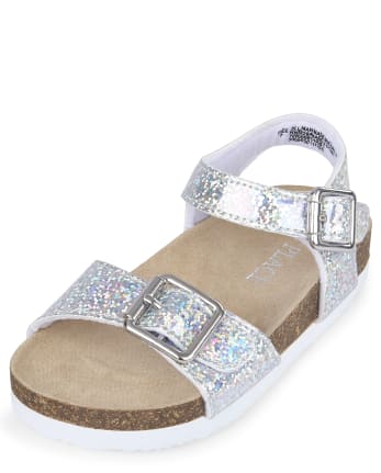 Girls holographic sandals clearance