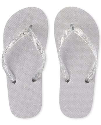 Girls glitter flip flops clearance