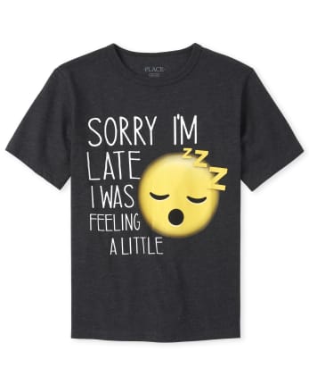 T-shirt graphique Emoji fatigué pour garçons