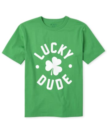 Camiseta con estampado de trébol Lucky Dude para niños