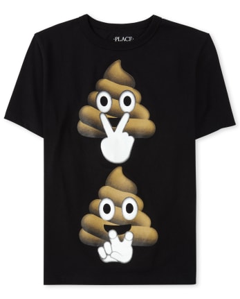 Camiseta con estampado de emoji en forma de remolino para niños