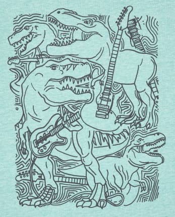 Boys Guitar Dino Graphic Tee
