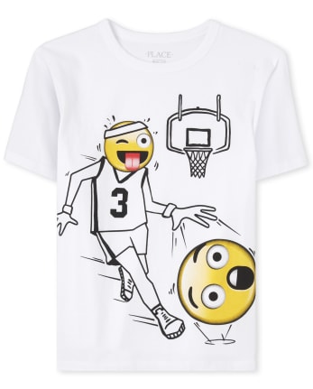 Boys Basketball Emoji Graphic Tee