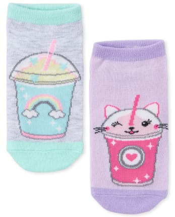 Girls Glitter Critter Frappe Ankle Socks 6-Pack