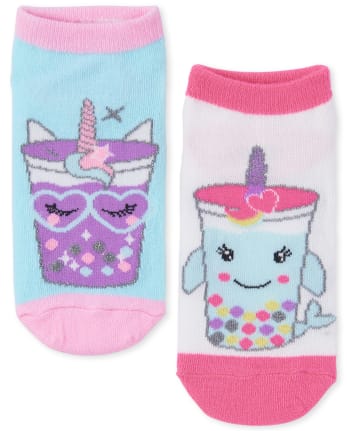 Girls Glitter Critter Frappe Ankle Socks 6-Pack