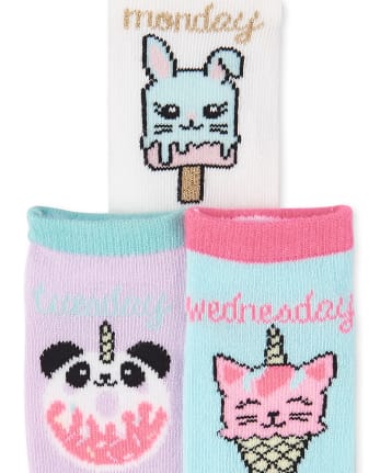 Toddler Girls Critter Midi Socks 7-Pack