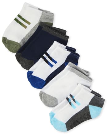 Toddler Boys Cushioned Ankle Socks 10-Pack
