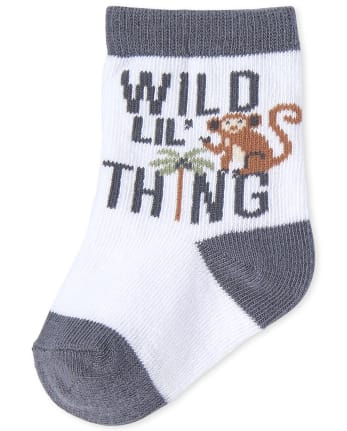 Lot de 6 chaussettes mi-longues motif animaux bébé garçon