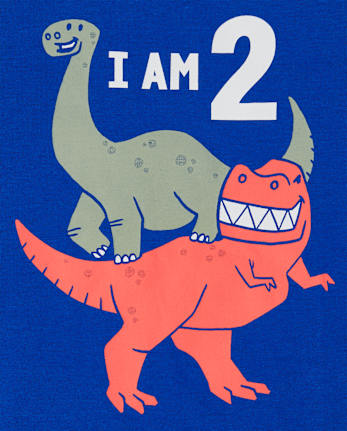 Toddler Boys Birthday Dino 2 Graphic Tee