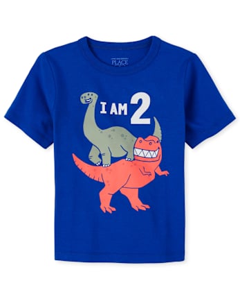 Toddler Boys Birthday Dino 2 Graphic Tee